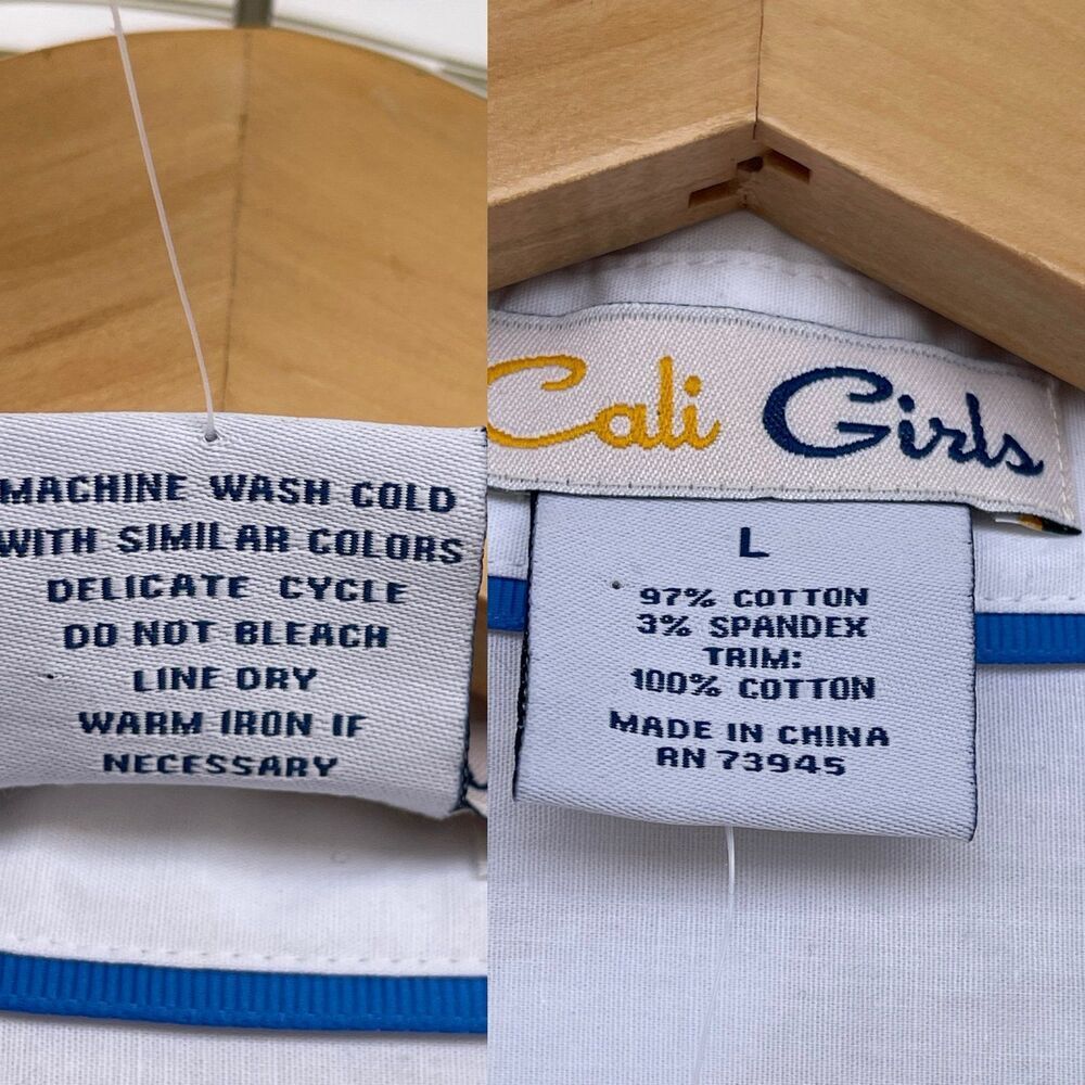 Cali Girls Mixed Media Popover Shirt | Dark Academia Office Core | Size L - Picture 12 of 12